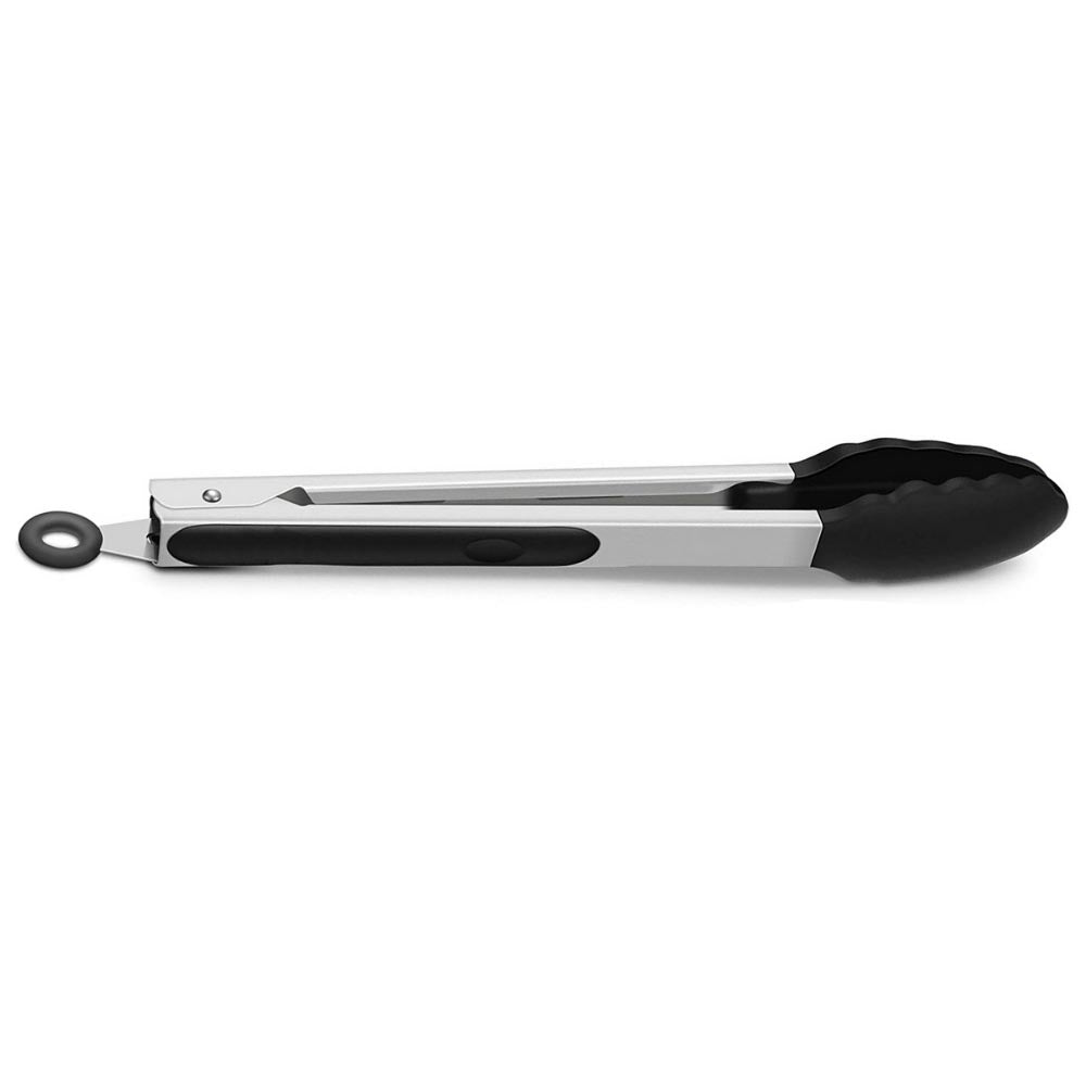 30 cm siyah silikon barbekü maşası