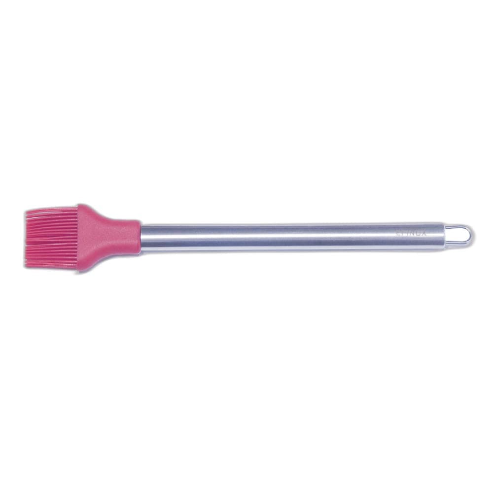 32 cm kırmızı silikon pasta fırçası, paslanmaz çelik saplı