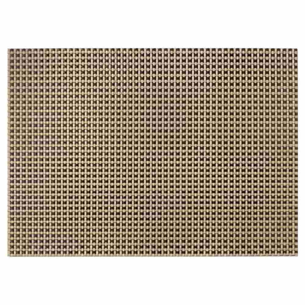30x45 cm bej-kahve hasır dokuma desenli PVC Amerikan servis