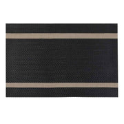 30x45 cm siyah balıksırtı ve bej şeritli PVC Amerikan servis